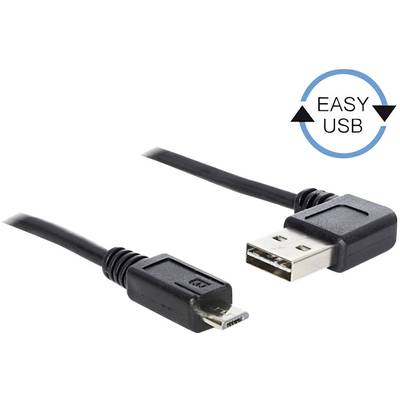 Delock Câble USB USB 2.0 USB-A mâle, USB-Micro-B mâle 1.00 m noir contacts dorés, certifié UL 83382