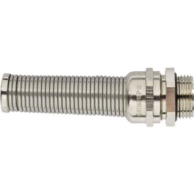 Élément métallique de presse-étoupe à corps cylindrique nervuré et connexion par vis pour la fixation sécurisée des câbles.