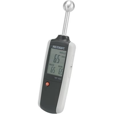 Un appareil numérique de mesure de l'humidité avec écran affiche une valeur de 6,5. L'appareil dispose de fonctions pour les valeurs maximales et minimales.
