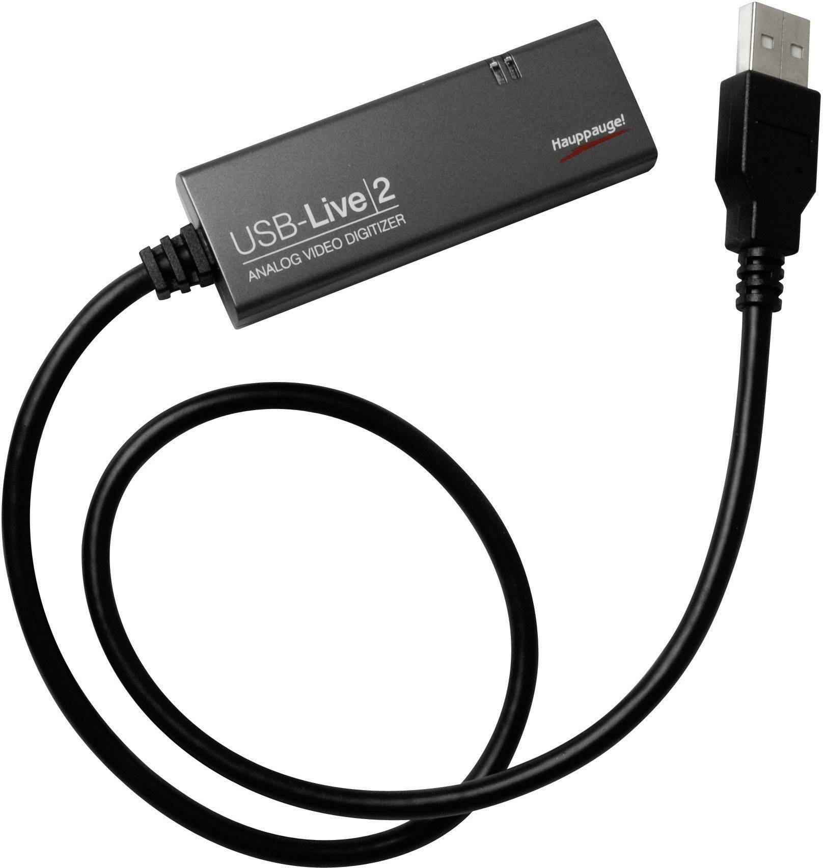 'USB-Live2' Numériseur vidéo analogique avec connexion USB, de Hauppauge. Appareil permettant de convertir des signaux vidéo analogiques en formats numériques.