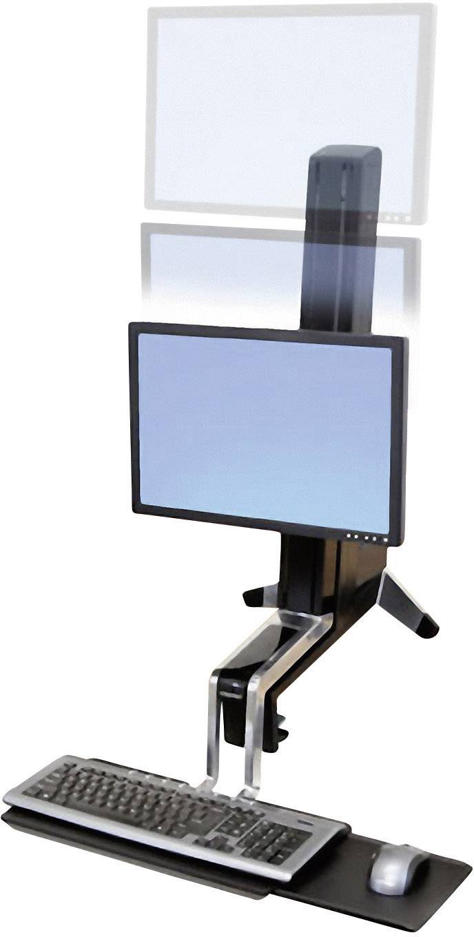 Ergotron WorkFit-S simple Support de table pour écran 25,4 cm (10") - 61 cm (24") réglable en hauteur, tablette pour cla-1