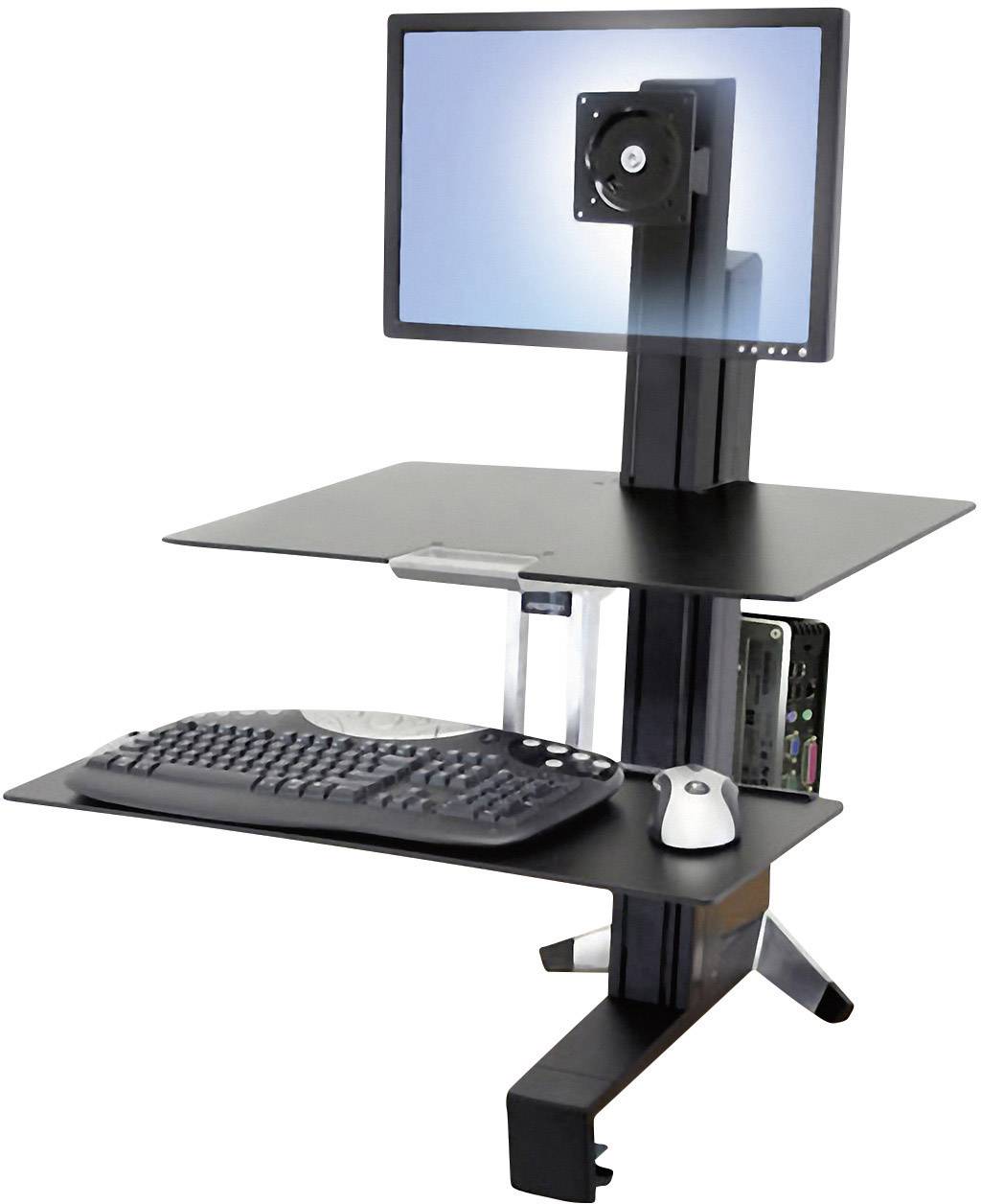 Ergotron WorkFit-S simple Support de table pour écran 25,4 cm (10") - 61 cm (24") réglable en hauteur, tablette pour cla-3