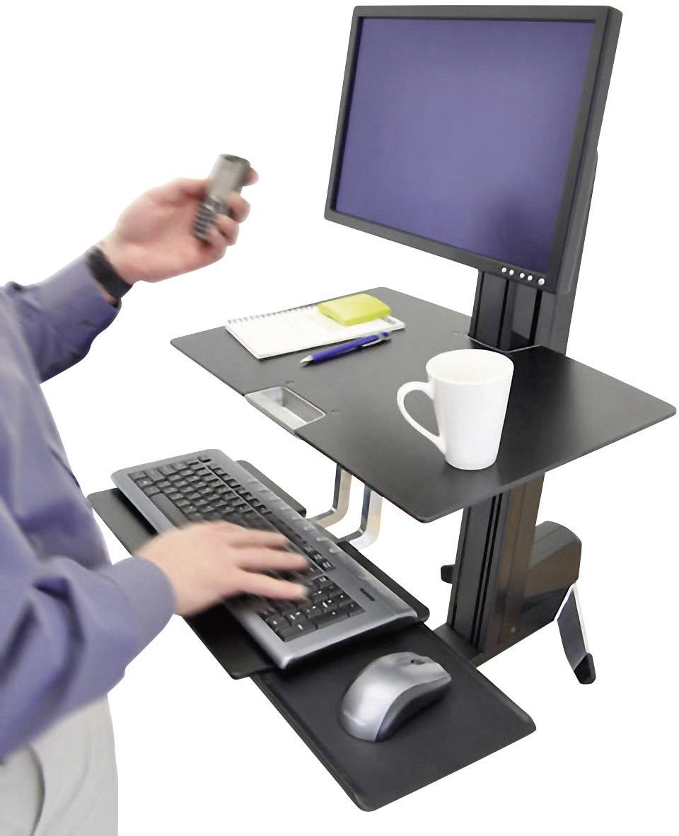Ergotron WorkFit-S simple Support de table pour écran 25,4 cm (10") - 61 cm (24") réglable en hauteur, tablette pour cla-4