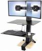 Support de table pour écran Ergotron 33-349-200 25,4 cm (10") - 61 cm (24") réglable en hauteur, rotatif noir, aluminium (poli)