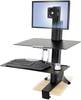 Support de table pour écran Ergotron 33-350-200 25,4 cm (10") - 61 cm (24") réglable en hauteur, tablette pour clavier, inclinable, rotatif noir, aluminium (poli)
