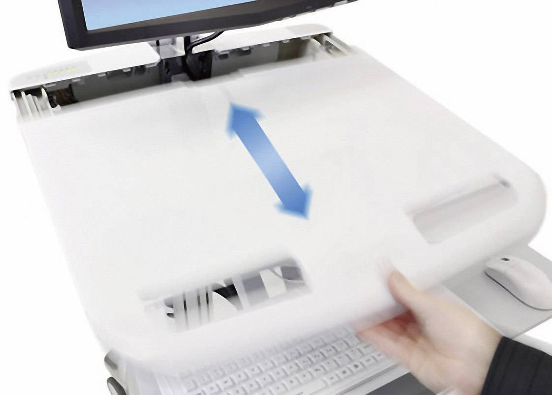 Chariot TV Ergotron SV42-6201-2 25,4 cm (10") - 61 cm (24") réglable en hauteur, tablette pour clavier, inclinable, mobi-4