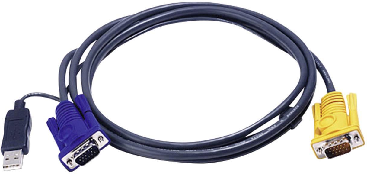 ATEN KVM Câble de raccordement [1x VGA mâle, USB 1.1 type A mâle - 1x SPHD 18 mâle] 1.80 m noir-0