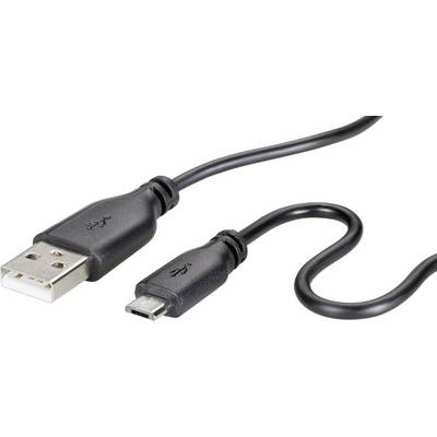 Câble USB avec une fiche USB standard et une fiche Micro-USB, adapté pour le transfert de données et la recharge d'appareils.
