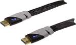 Cäble plat HDMI Schwaiger mâle/mâle, High Speed avec Ethernet, noir, 3 m