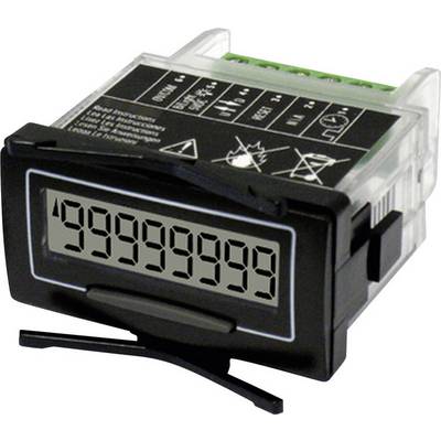 Compteur électronique avec affichage numérique, indiquant '99999999'. Boîtier noir, connexions en haut. Utilisable pour des applications industrielles.