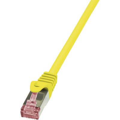 Câble réseau RJ45 CAT 6 S / FTP LogiLink - 2 connecteurs RJ45 - 0,25 m - Jaune - CQ2017S