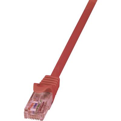Câble réseau RJ45 CAT 6 U / UTP LogiLink - 2 connecteurs RJ45 - 0,25 m - Rouge - CQ2014U