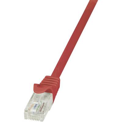 LogiLink CP2054U RJ45 Câble réseau, câble patch CAT 6 U/UTP 2.00 m rouge avec cliquet d'encastrement 1 pc(s)
