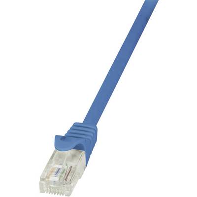 Câble réseau RJ45 CAT 6 U / UTP LogiLink - 2 connecteurs RJ45 - 0,25 m - Bleu - CP2016U