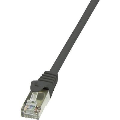 LogiLink CP1013D RJ45 Câble réseau, câble patch CAT 5e SF/UTP 25.00 cm noir avec cliquet d'encastrement 1 pc(s)