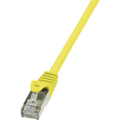 LogiLink CP1017S RJ45 Câble réseau, câble patch CAT 5e F/UTP 0.25 m jaune avec cliquet d'encastrement 1 pc(s)