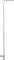 Lampadaire argenté au design élancé et courbé, doté d'un abat-jour rectangulaire, idéal pour les intérieurs modernes.