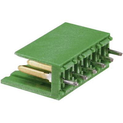 Connecteur vert à broches métalliques multiples pour connexions électroniques.