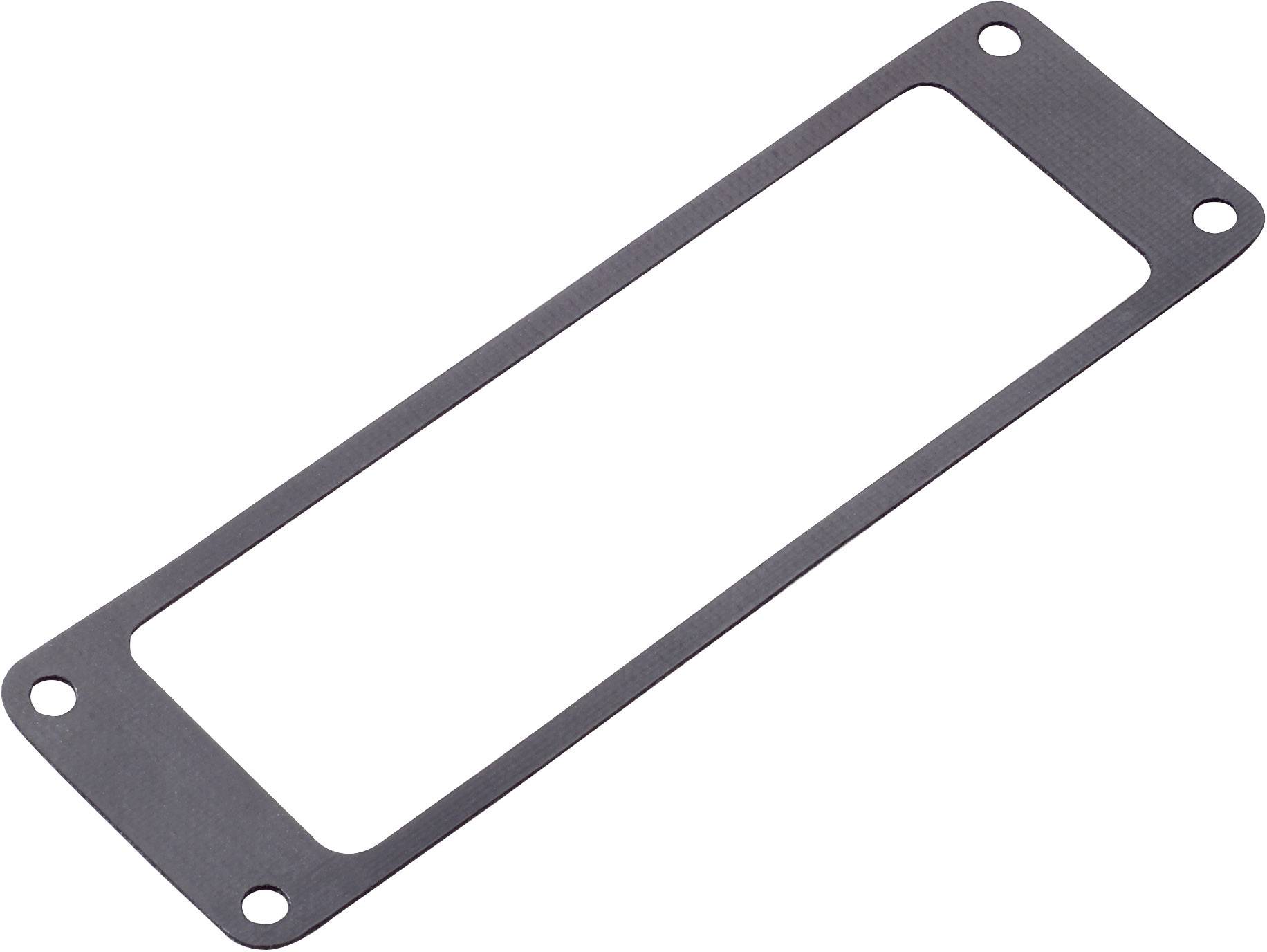 Une plaque rectangulaire en métal avec des coins arrondis et quatre trous de fixation, probablement destinée à faire partie d'un dispositif technique ou à des fins de montage.