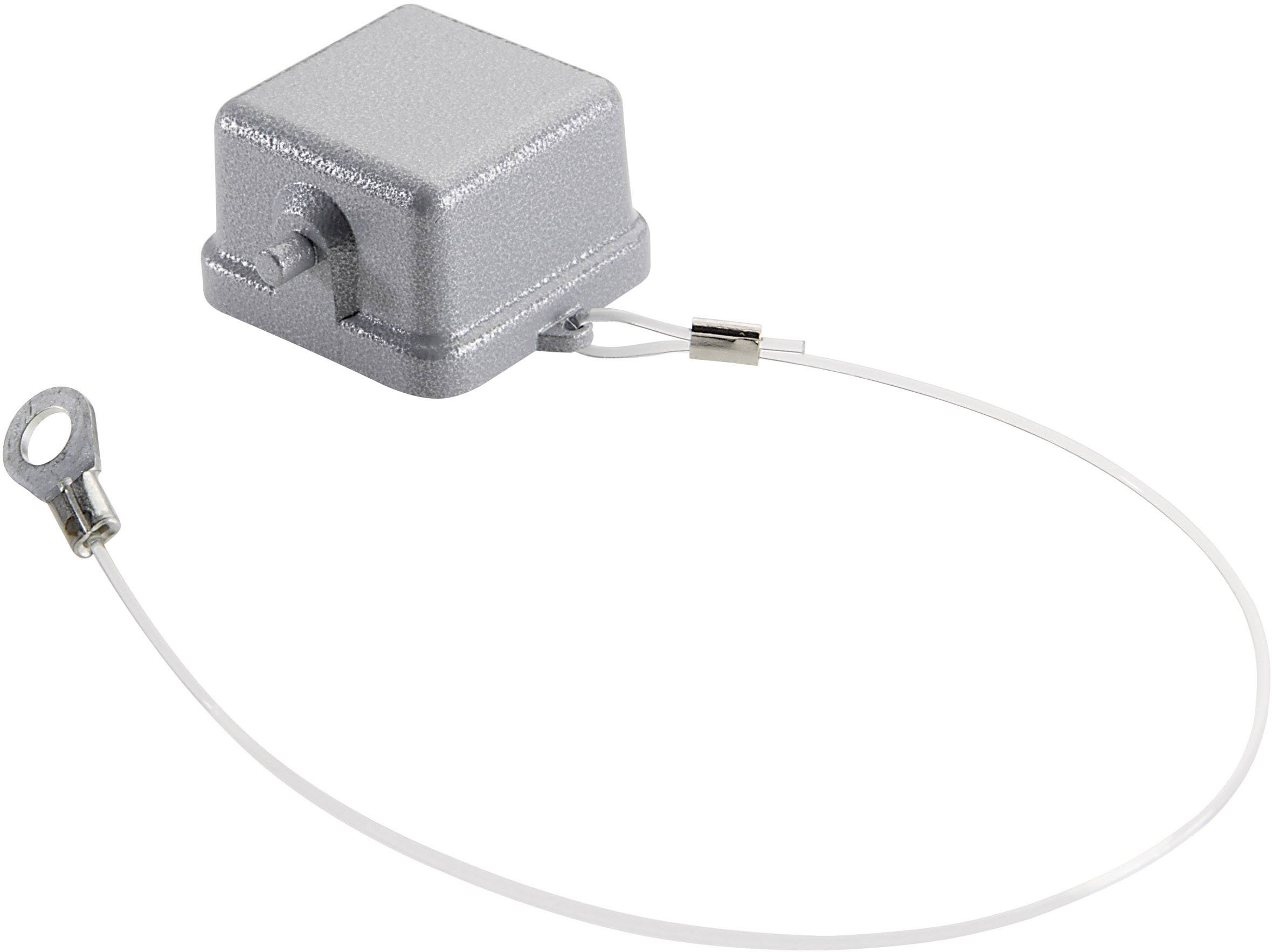 Bouchon de protection en argent avec boucle de câble de sécurité intégrée.