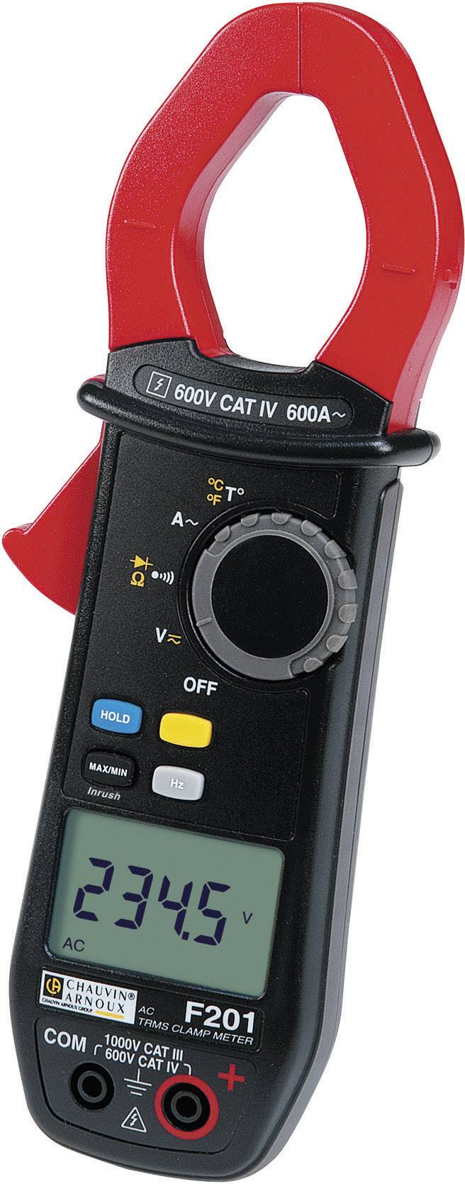 Chauvin Arnoux F201 Pince ampèremétrique, Multimètre étalonné (DAkkS) numérique  CAT III 1000 V, CAT IV 600 V Affichage - Conrad Electronic France