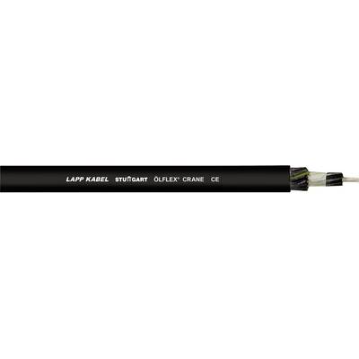 Câble noir portant l'inscription « LAPP KABEL STUTTGART ÖLFLEX CRANE 6G ». Les faisceaux de câbles sont visibles à une extrémité.