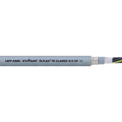 Câble gris portant l'inscription 'LAPP KABEL STUTTGART ÖLFLEX FD CLASSIC 810 CP CE', câbles de couleur visibles à une extrémité.