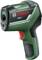 Thermomètre infrarouge numérique Bosch PTD 1 en vert et noir avec un bouton rouge, utilisé pour mesurer les températures de surface.