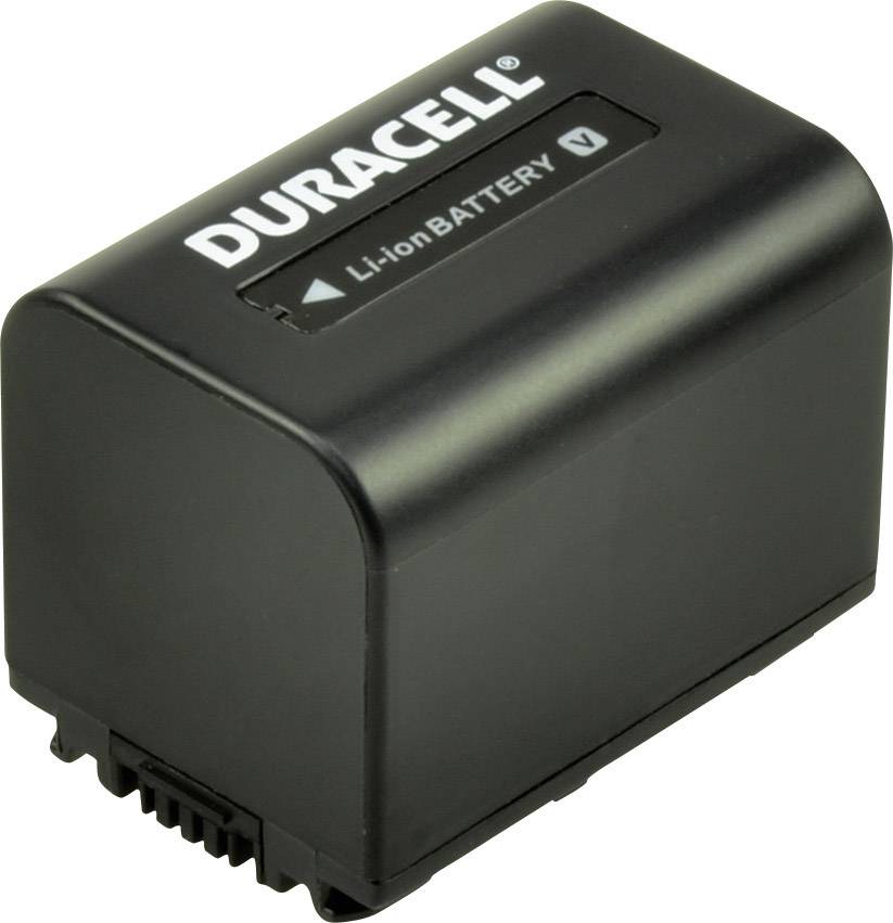 Une batterie lithium-ion Duracell noire portant l'inscription « Li-ion BATTERY ».