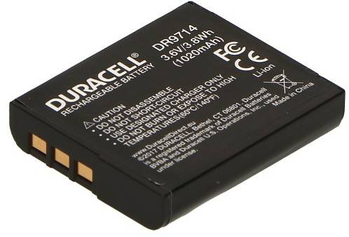 Batterie rechargeable Duracell, modèle DR9714, 3,6V/3,8Wh. Veillez à respecter les consignes de sécurité et utilisez le chargeur approprié.