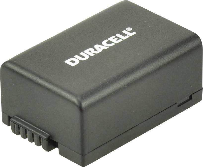 Pile Duracell noire avec l'inscription 'Duracell' sur le dessus, de forme rectangulaire, avec des côtés striés.