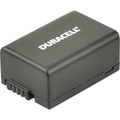 Pile Duracell noire avec l'inscription 'Duracell' sur le dessus, de forme rectangulaire, avec des côtés striés.