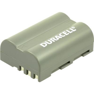 Pile rechargeable Duracell dans un boîtier gris, de forme cylindrique.