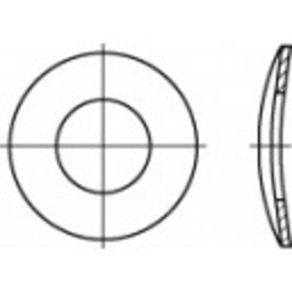 TOOLCRAFT  105925 Rondelle élastique Diamètre intérieur: 6.4 mm  DIN 137   Acier à ressort galvanisé 100 pc(s)