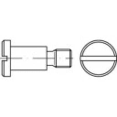 Dessin technique d'un boulon cylindrique à tête fendue, représenté de côté et de dessus.