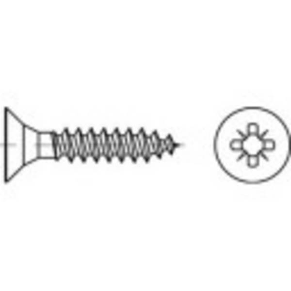 TOOLCRAFT 1069725  Vis à tête fraisée 3.5 mm 50 mm cruciforme Pozidriv   88097 acier inoxydable A2 1000 pc(s)