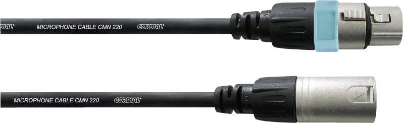 Deux câbles de microphone avec connecteurs XLR, l'un portant un marquage bleu. Les câbles sont étiquetés 'MICROPHONE CABLE CMN 220'.