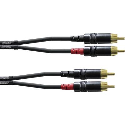 Câble adaptateur audio [2x Cinch-RCA mâle - 2x Cinch-RCA mâle] Cordial CFU 6 CC noir 6.00 m