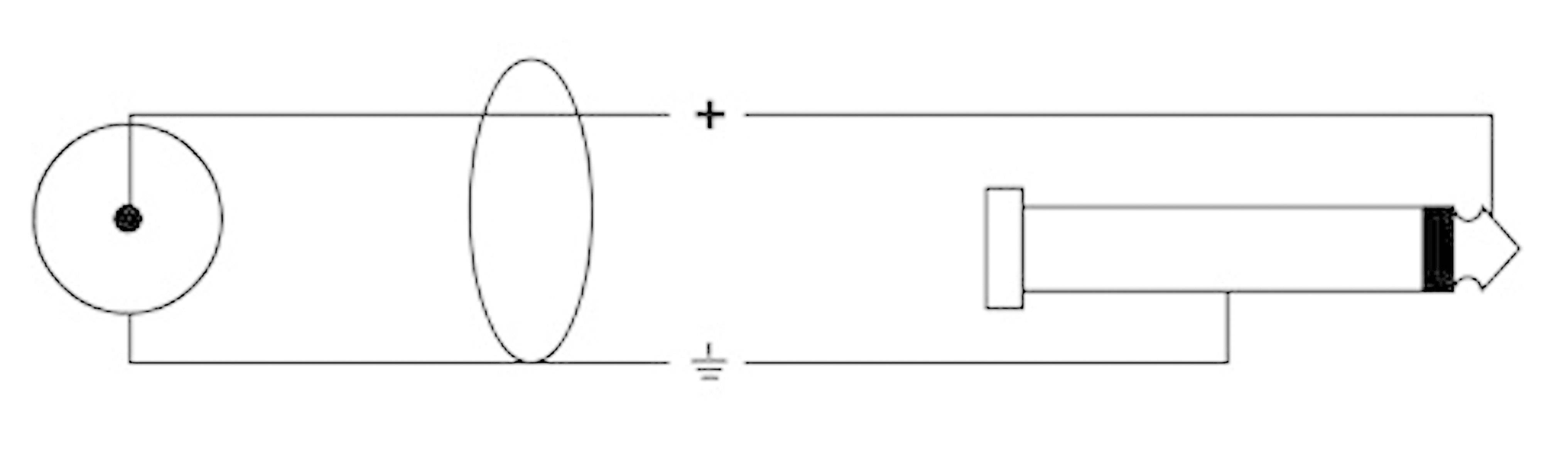 Schéma de circuit électrique avec batterie, résistance et condensateur en série. Les flèches indiquent la direction du flux de courant.