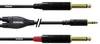 Câble adaptateur audio [1x Jack mâle 3.5 mm - 2x Jack mâle 6.35 mm] Cordial CFY1,5WPP noir 1.50 m