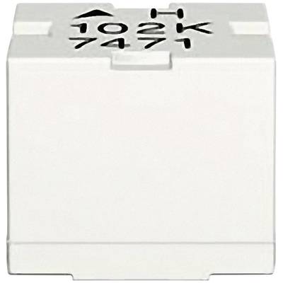 Un cube blanc portant des marquages et des numéros noirs : « 102K » et « 7471 ».
