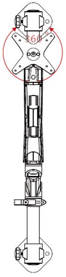Dessin technique d'un composant mécanique avec un cercle marqué en rouge et des dimensions, probablement partie intégrante d'un système mécanique.
