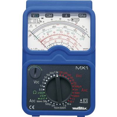 Metrix MX1 Multimètre  étalonné (DAkkS) analogique protégé contre les projections d'eau (IP65) CAT II 1000 V, CAT III 60