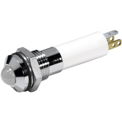 Un bouton-poussoir métallique rond avec deux broches de connexion, adapté aux applications électroniques.