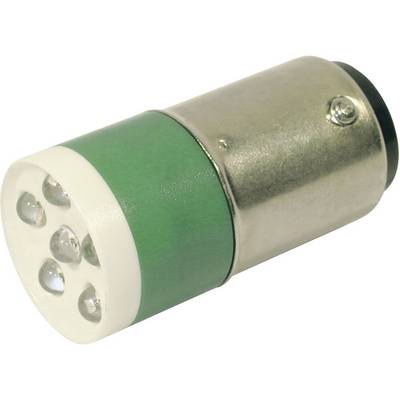 Gros plan d'un luminaire LED multicolore avec boîtier vert et blanc.