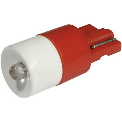 Une lampe LED rouge et blanche avec des contacts métalliques, destinée à être utilisée dans des appareils électroniques.