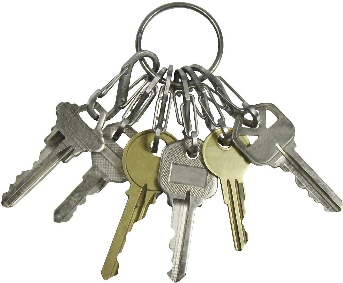 Porte-cl/és avec 6 mousquetons S-Binner Argent Nite IZE