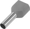 Embout double d'extrémité de câble TRU COMPONENTS TE40-12GY 4 mm² x 12 mm partiellement isolé gris 100 pc(s)