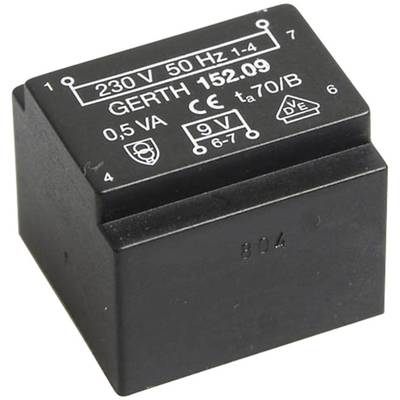 Gerth PT201501 Transformateur pour circuits imprimés 1 x 230 V 1 x 15 V/AC 0.50 VA 33 mA 