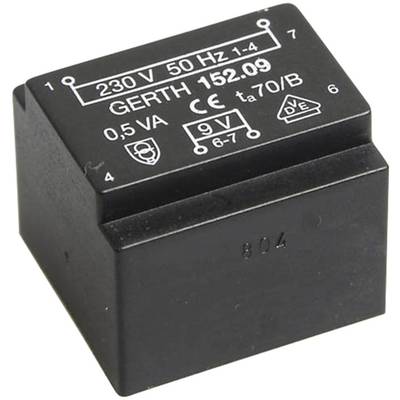 Gerth PT202401 Transformateur pour circuits imprimés 1 x 230 V 1 x 24 V/AC 0.50 VA 20 mA 